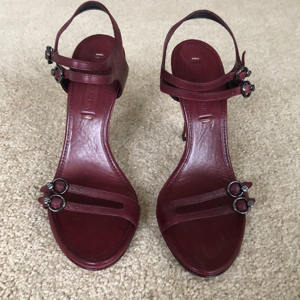 BCBGMaxAzria red strappy heels